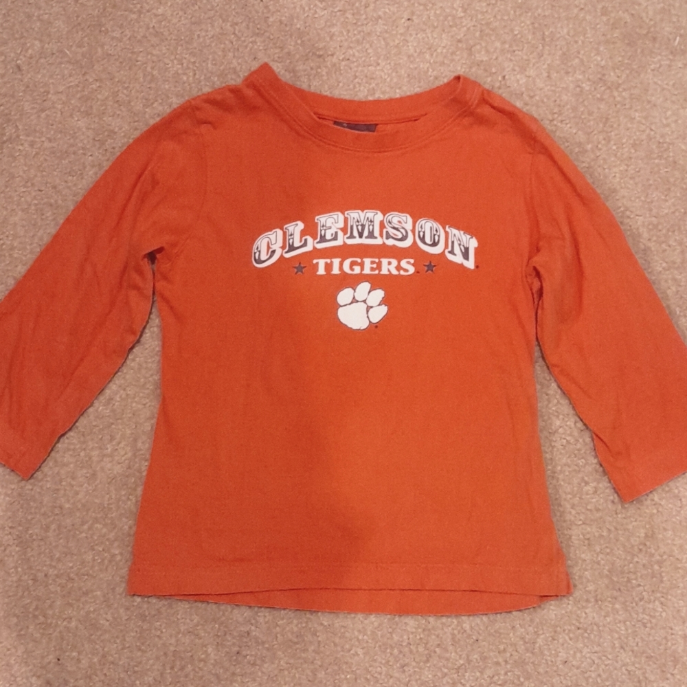 Girls 3/4 sleeve Clemson tigers shirt, Size 7/8